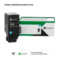 [6212] TONER 81C8XC0 CYAN 16.2K PAGES LEXMARK