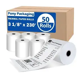 [758] Thermal Paper Roll 3 1/8" x 230 unit (BROWN CASE OF 50)